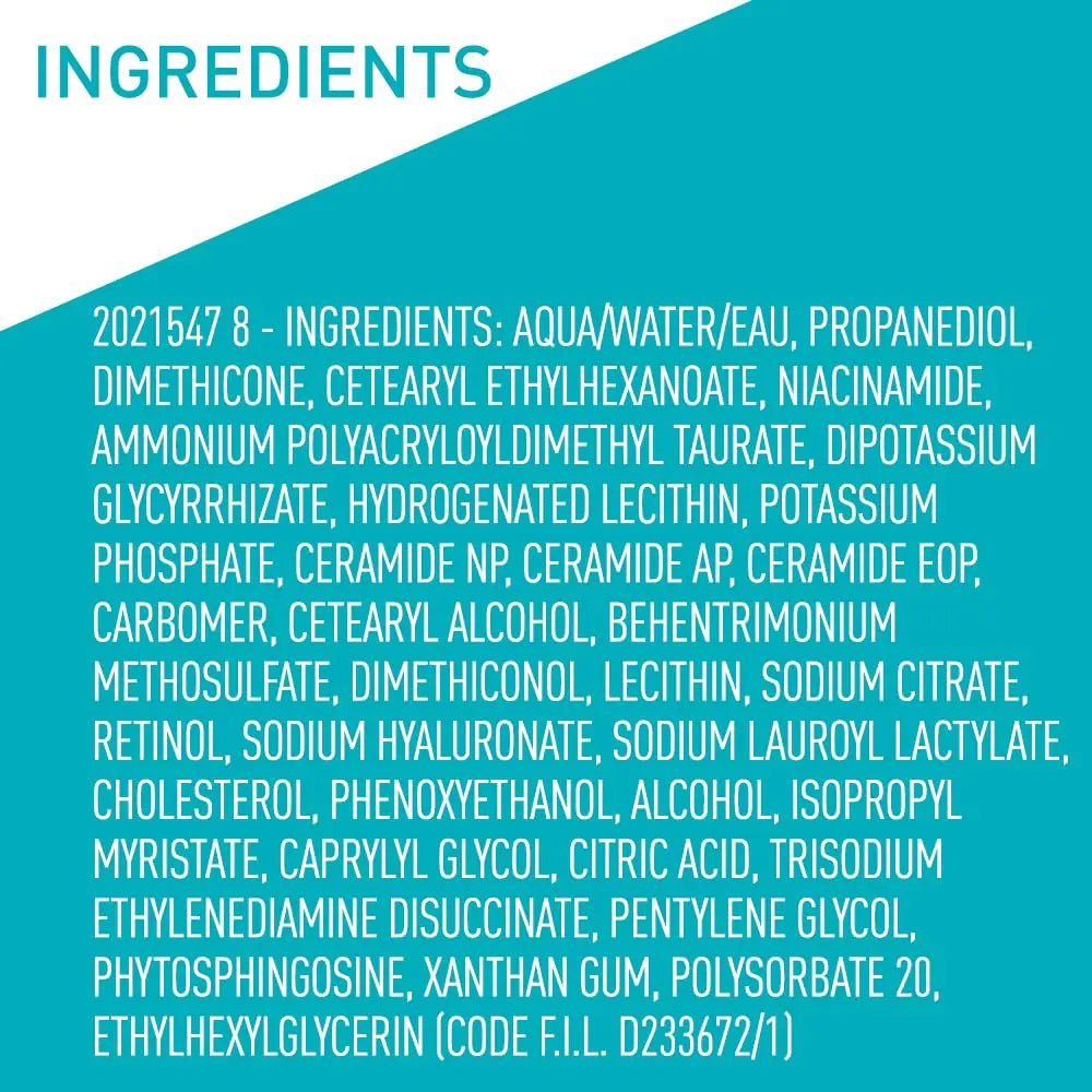 CeraVe Retinol Suero para Marcas Post-Acné y Textura de la Piel | Refinamiento de Poros, Resurfacing, Suero Facial Iluminador con Retinol y Niacinamida | Sin Fragancia, Sin Parabenos y sin Comedogénico | 1 Oz 1 Fl Oz